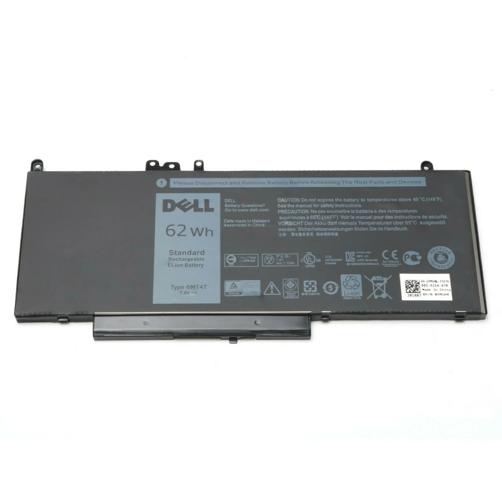 Original Dell Latitude E5470 / E5570 / Precision 3510 4-cell 62Wh Laptop Battery - 6MT4T - eBuy UAE